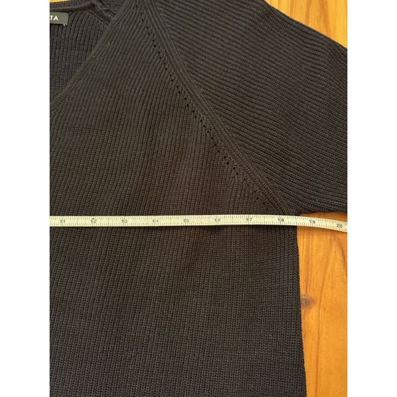 Athleta Hanover V Neck Sweater Gray Merino Wool Blend Women’s Size Medium MINT! - Picture 7 of 10